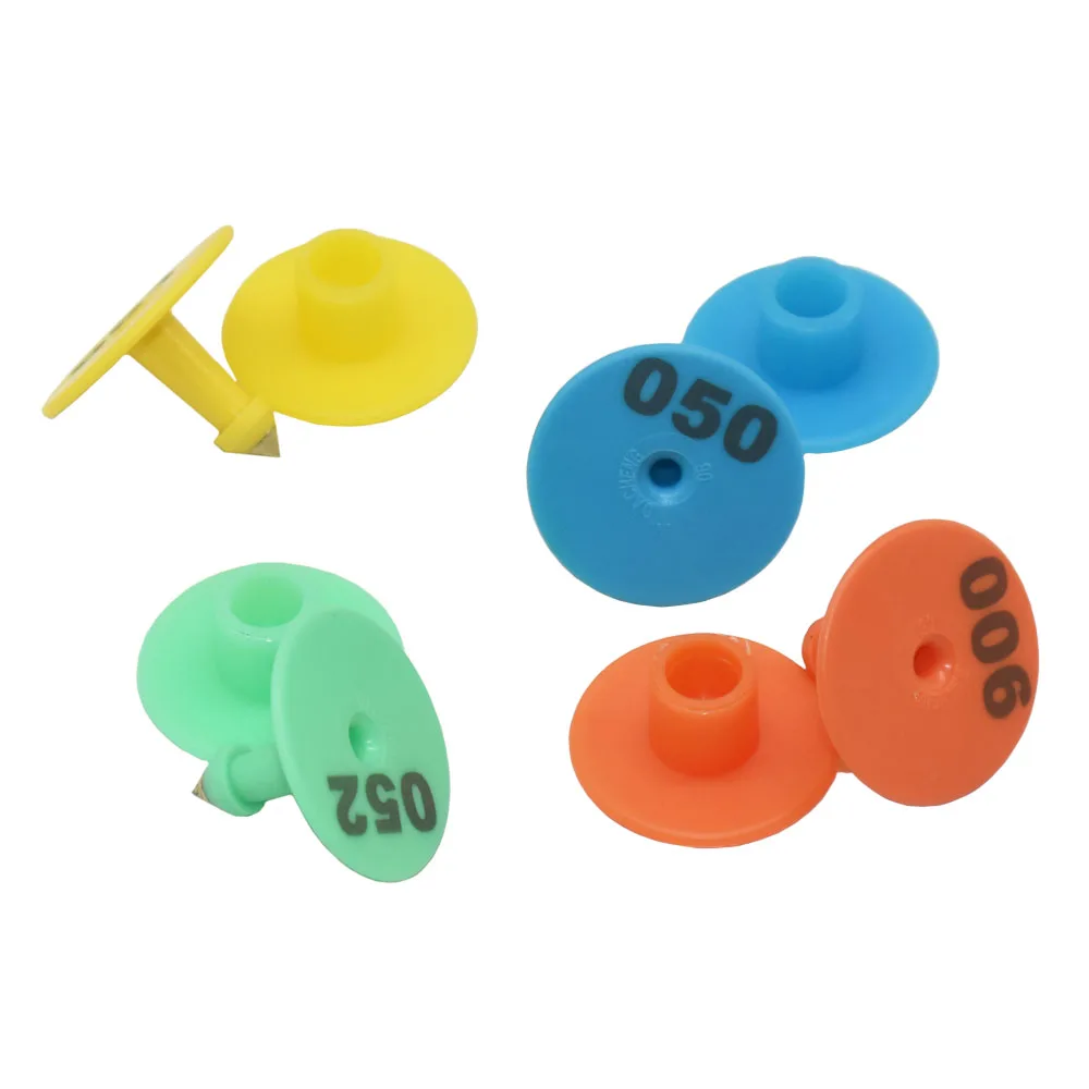 Pig Sheep Rabbit Cattle Ear Tag Signs With 001-500 Word Laser Typing Copper Head Earrings Farm Animal Identification Card |