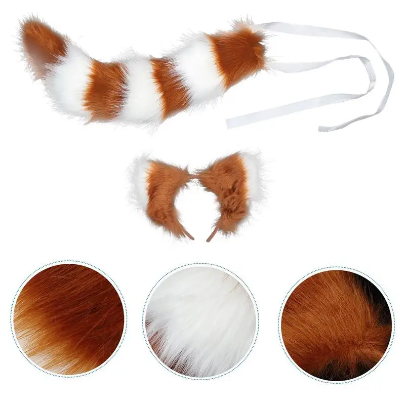 

1 Set Lovely Ear Headband Tail Kit Lovely Animal Ear Headdress Tail Set