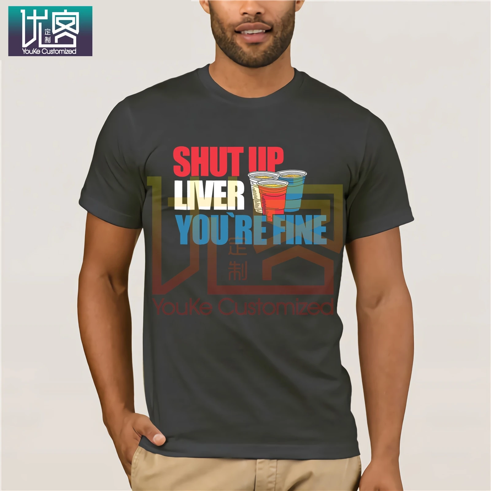 Забавная футболка с надписью ShuT Up Liver You Are Fine Beer Drinker мужские футболки Harajuku Одежда