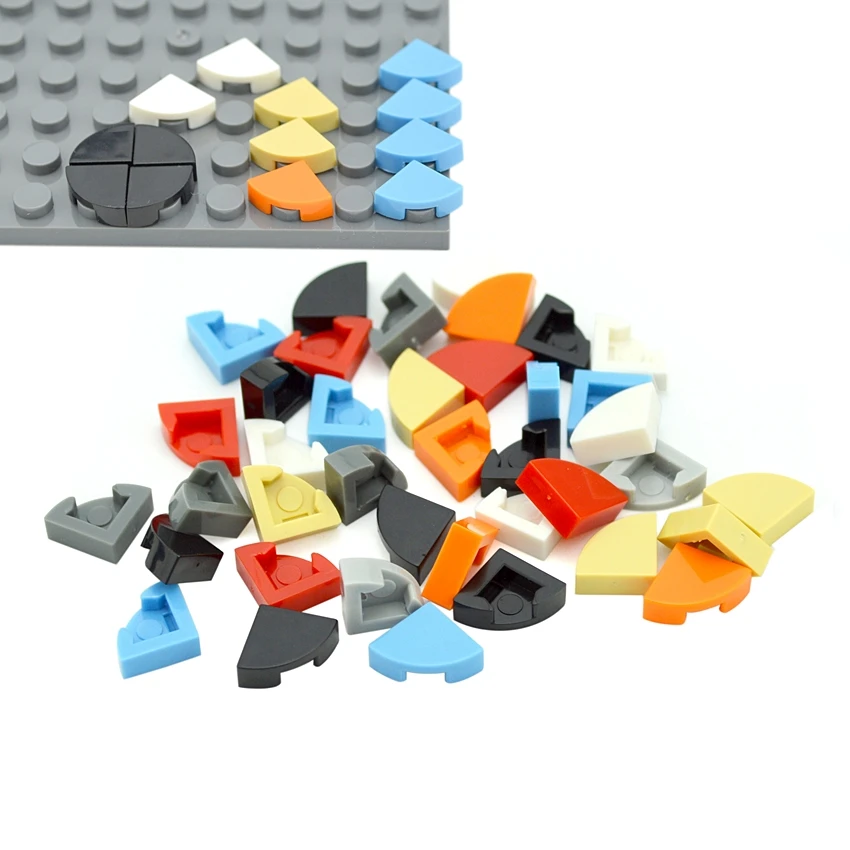 MOC плоская плитка 25269 круглая 1x1 четверть Сделай Сам просвечивающие строительные