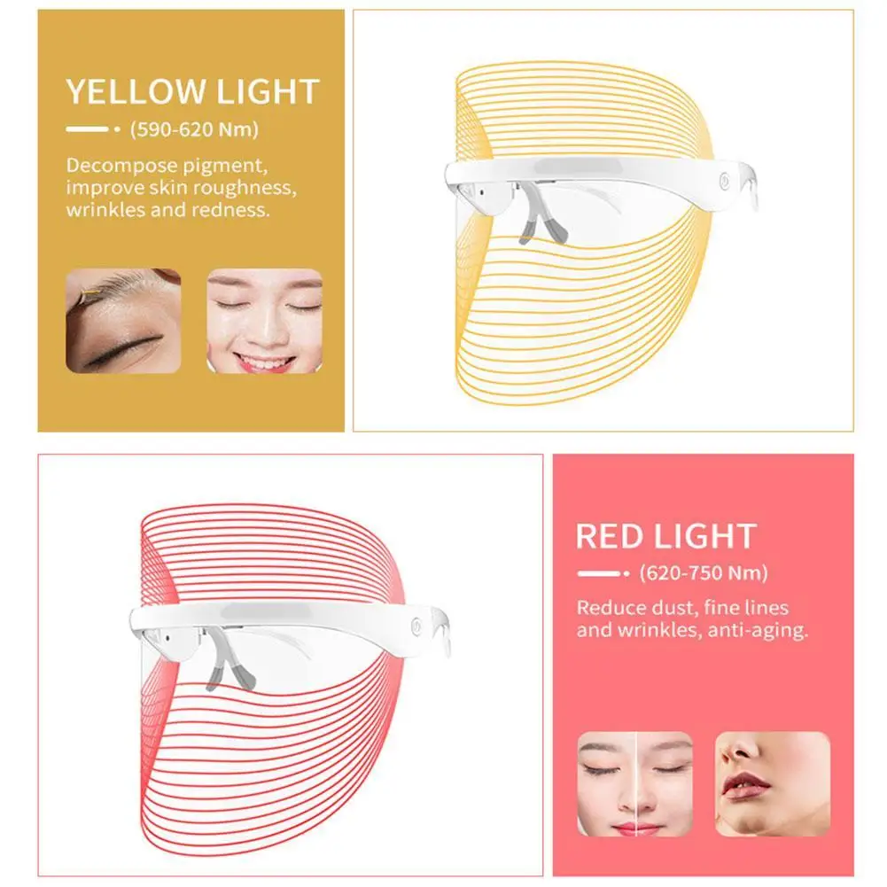 7 цветов светодиодный маска синий и красный цвета светильник терапия против