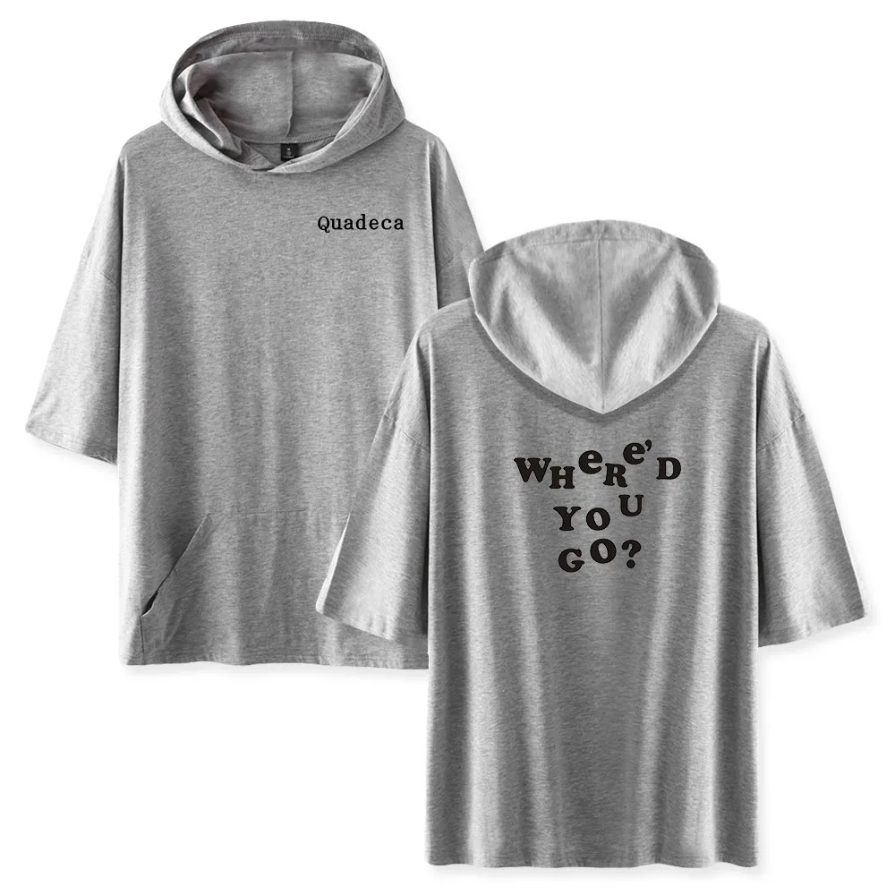 

WAWNI Quadeca Short-Sleeved Hooded Sweatshirt Hip Hop Volleyball Harajuku Fashion Polyester Plus Cotton Hoodie New Short Sleeve