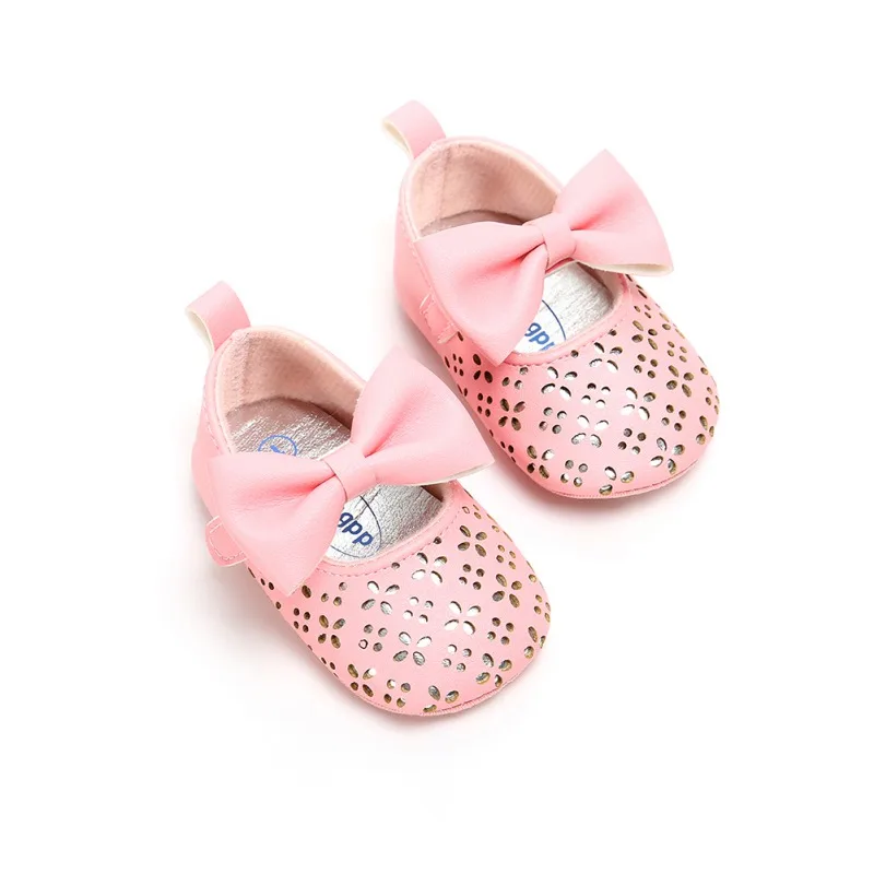 Обувь из ПУ кожи для маленьких девочек обувь с большим узлом малышей