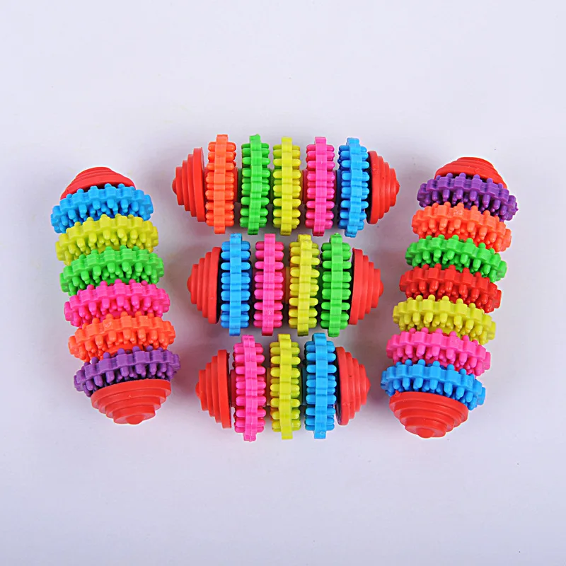 

Colorful Swivel TPR Dog Toy Pet Molar Teeth-Strengthening Non-Toxic Sliding Gear Bite-Resistant Colorful Toy Pet Products