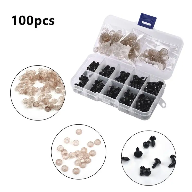 100 шт. Глазные яблоки для кукол аксессуары черные пластиковые плюшевые