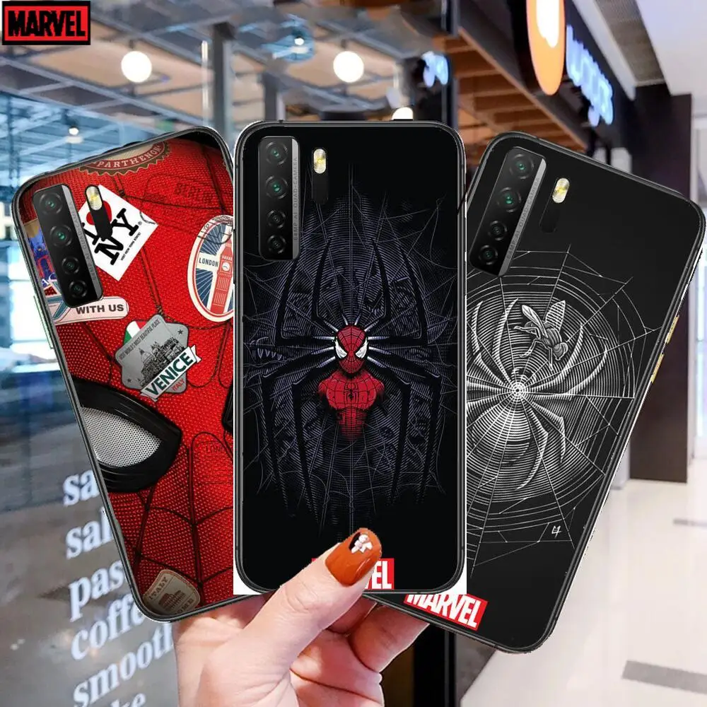 

2021 Spider-Man Black Soft Cover The Pooh For Huawei Nova 8 7 6 SE 5T 7i 5i 5Z 5 4 4E 3 3i 3E 2i Pro Phone Case cases