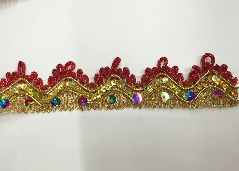 5 ярдов/лот 3 см Новое блестящее платье с блестками и вышитый бисером кружевной