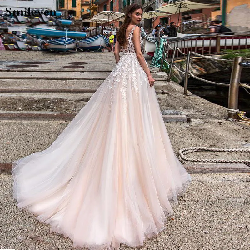 Smileven свадебное платье цвета шампанского 2019 трапециевидные Свадебные платья для