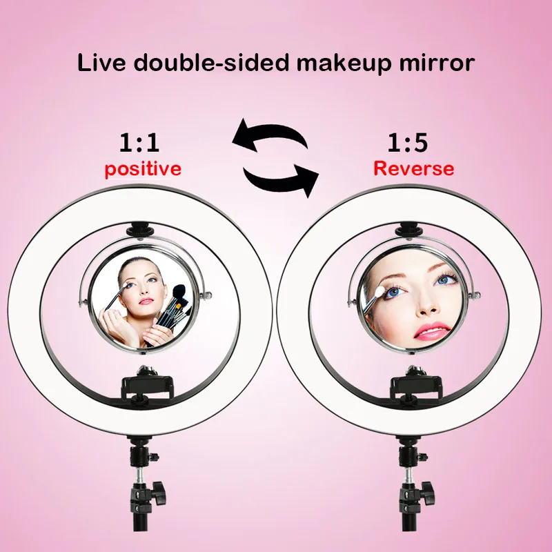 14 дюймов с регулируемой яркостью для телефона селфи кольцевой светильник