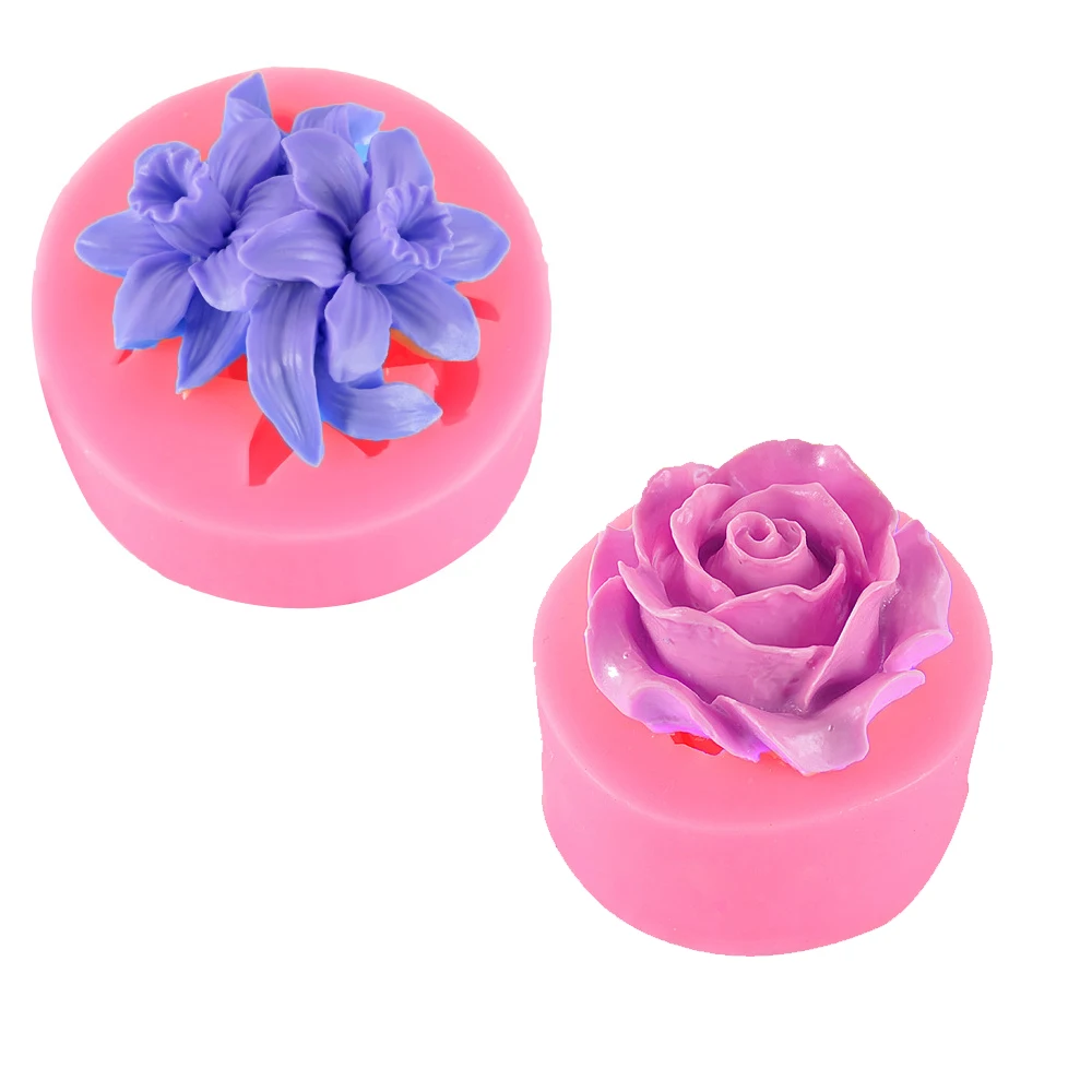 1/3pcs set Rose Lily Flower Silicone Fondant Molds Chocolate Cake Decorating Tools Sugarcraft Gumpaste Bakeware Resin Aroma mold | Дом и сад