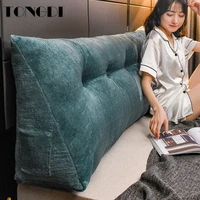 tongdi home soft large pillow back cushion long suede elastic backrest multifunction luxury decor for bedside seat bed sofa