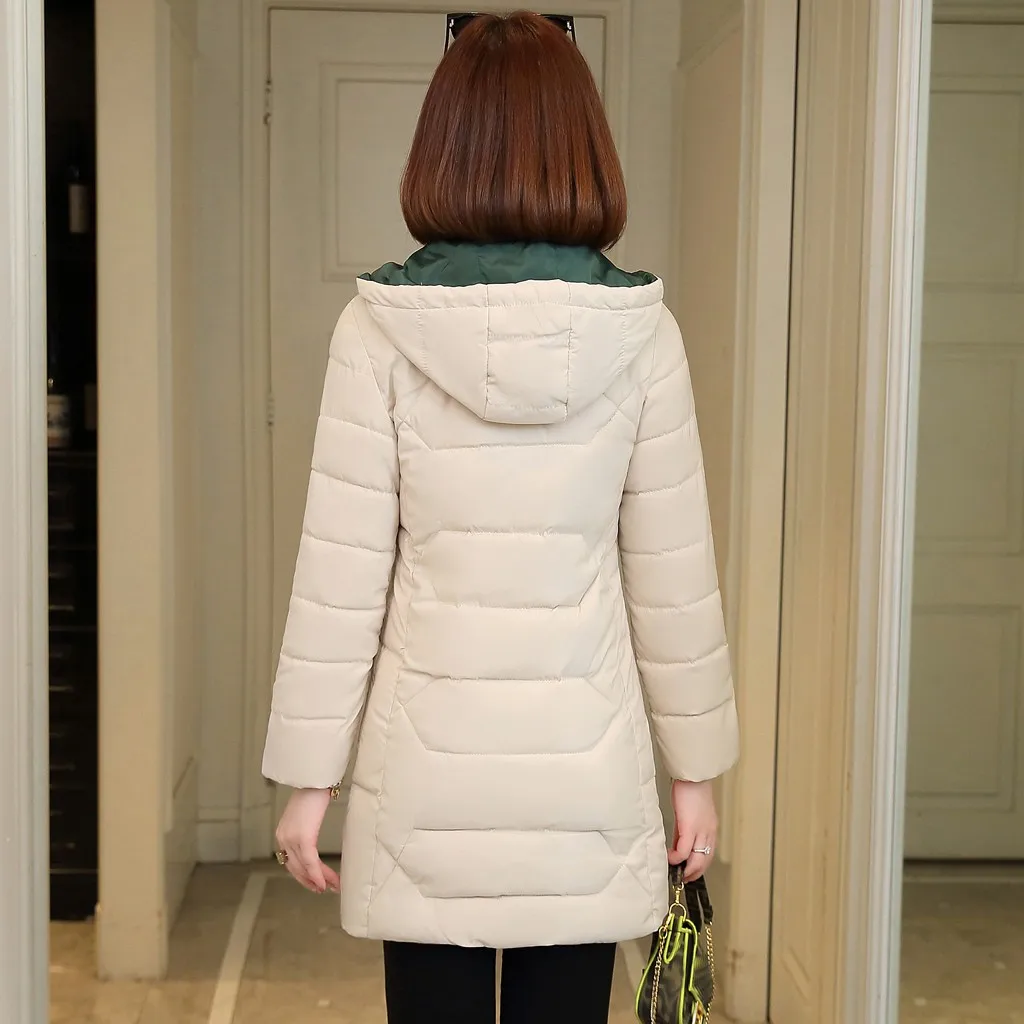 Kurtka manteau femme зимнее пальто для женщин Зимняя теплая хлопковая зимняя куртка с капюшоном пальто с длинными рукавами abrigos mujer invierno