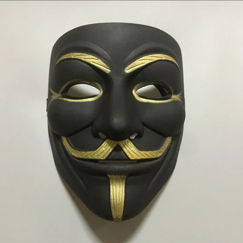Новый черный V для Vendetta Маска Аксессуары к костюму Косплей Маскарад фильм Guy Fawkes