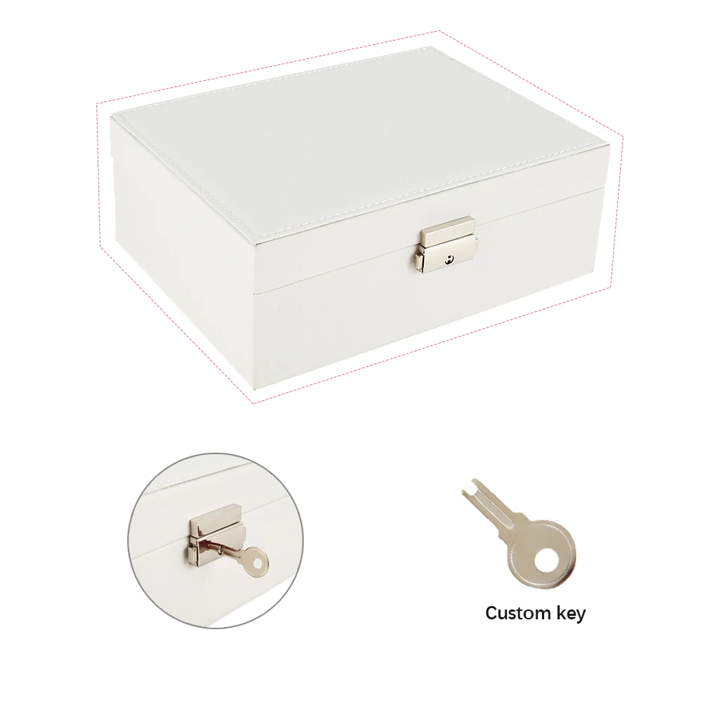 Коробка для ювелирных изделий большая емкость искусственная кожа хранения серег