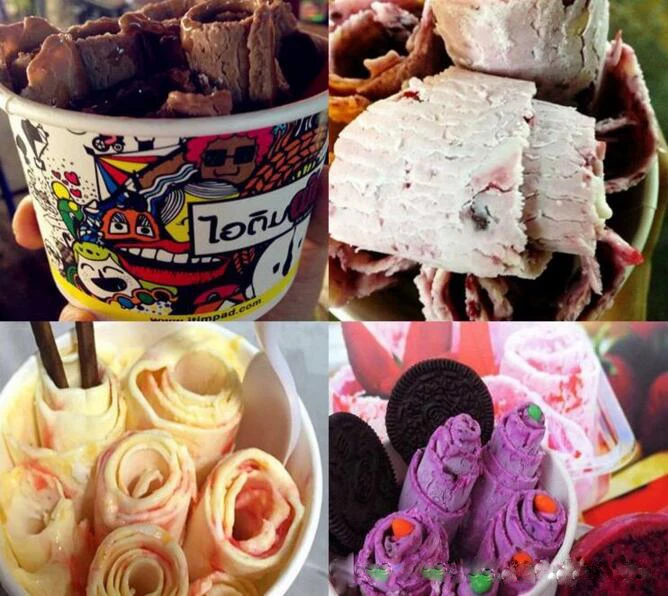 Таиланд стиль ролл из жареного мороженого машина для приготовления | Бытовая