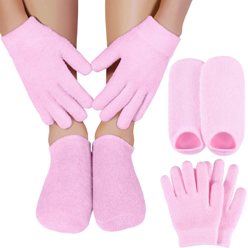 

Moisturizing Gel Socks Gloves Set Hands Feet Skin Whitening Care Beauty Spa Treatment Hydrating Cool Soft Cotton Heel Booties So