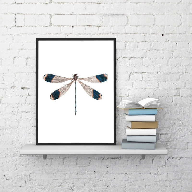 Картина гигантский вертолет Damselfly настенный постер с изображением насекомых