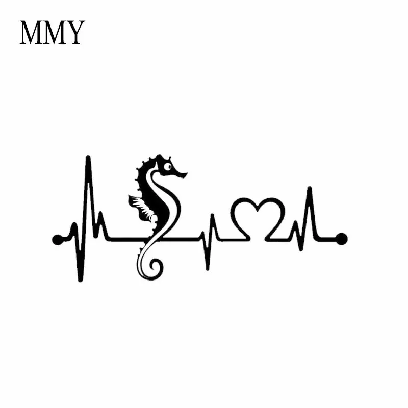 8 "* 3 5" Seahorse Heartbeat Lifeline монитор виниловая наклейка стикер автомобиля |