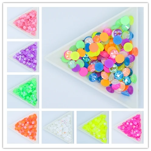 

10gram mix Sizes Fluorescence Glass Nail Art Rhinestones SS6-30 Strass Nail Art Decorations Rhinestones Luminous Crystal AB