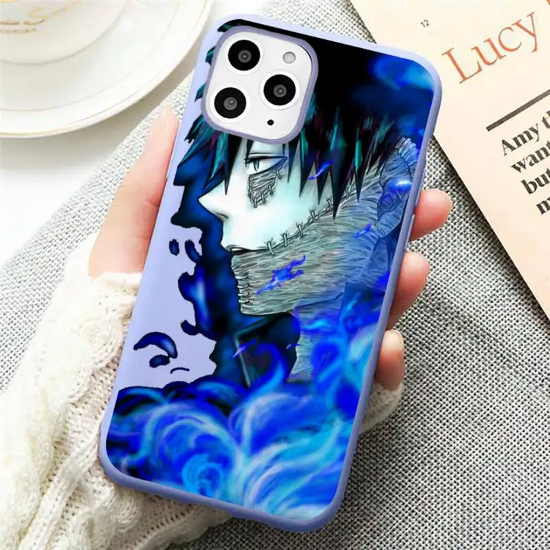 

My Hero Academia anime Evil devil smile Phone Case Candy Color Violet for iPhone 11 12 pro XS MAX 8 7 6 6S Plus X SE 2020 XR
