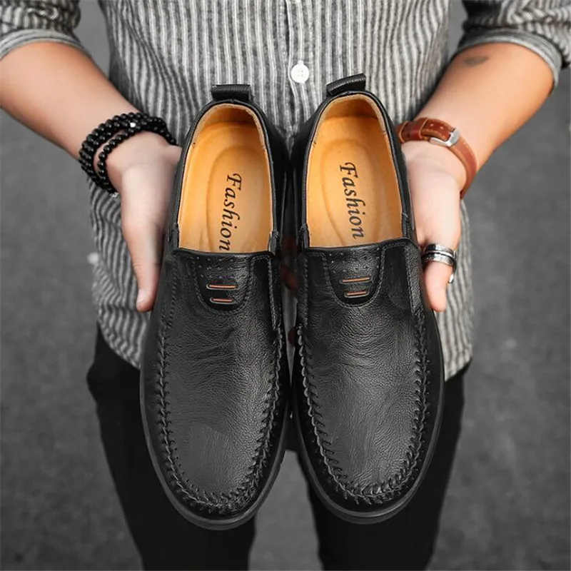 

Men's leather shoes large size new leather cowhide platform men shoes fashion casual shoes low-top mens peas shoes sneakers