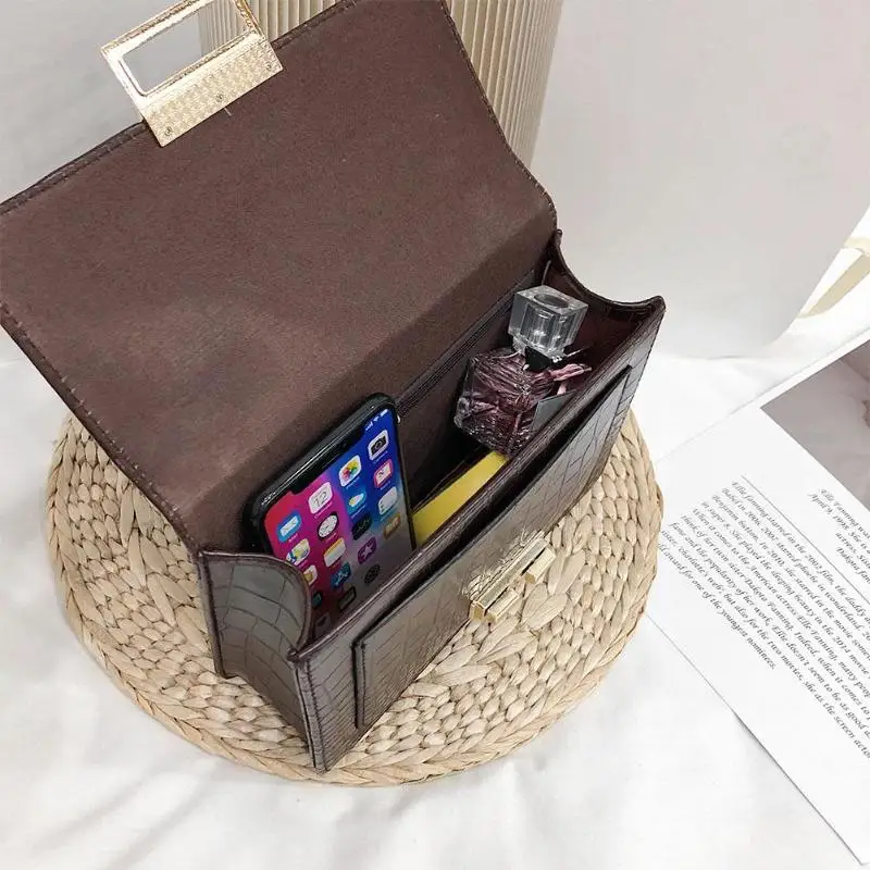 Модная маленькая однотонная сумка на плечо Женская мини-сумка через ретро-сумка