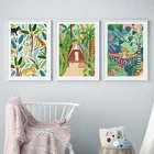 Марокканский леопард, обезьяна, джунгли, скандинавский плакат и печать, настенная живопись на холсте, настенные картины для гостиной, домашний декор