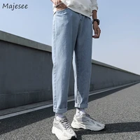 men jeans male trousers simple design high quality cozy all match students daily casual korean fashion ulzzang ins plus size 5xl