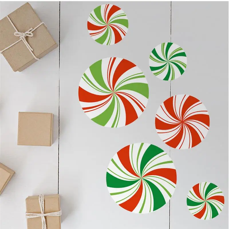 12 шт. Рождественская наклейка на пол круглая конфетная напольная &quotЛестница&quot