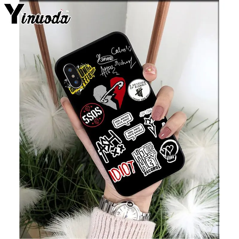 Yinuoda 5SOS 5 секунд лета ТПУ Мягкие аксессуары для телефонов Чехол для iPhone X XS MAX 6 6S 7 7plus 8 8Plus 5 5S XR
