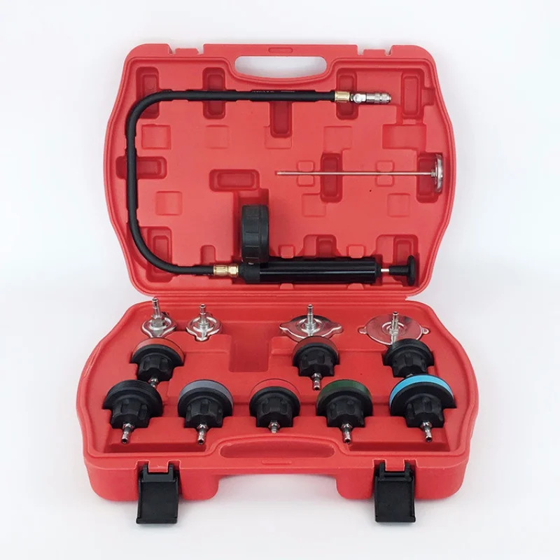 

14pcs Car Water Tank Pressure Gauge Leak Detector Vacuum Coolant Coolant Water Changer Tool