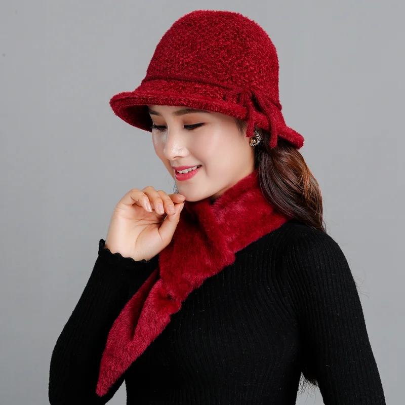 Женская зимняя шапка шарф 2019 Новая Винтажная шенилловая вязаная Панама
