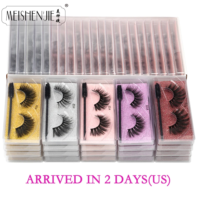 

MEISHENJIE норковые ресницы оптом 5/20/50/100 шт. 3D норковые ресницы натуральные накладные ресницы пушистые объемные ресницы для макияжа оптом