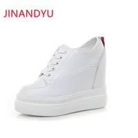 wedge sneakers platform shoes women heels genuine leather casuales white black sneakers fashion platforms woman vulcanize shoes