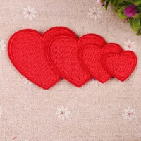 5pcs clothes sticker jacket diy applique mayitr red love heart sew iron on embroidery patches apparel sewing fabric