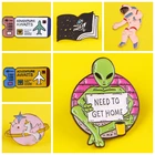 Бродячий Инопланетянин, должен вернуться домой, эмалированная заколка, милый Космос, единорог, планета, детский значок, джинсовая рубашка, сумки, ювелирные изделия, подарок