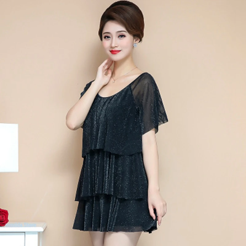 

10pcs Plus size gathered conservative slim cover belly short sleeve one-piece swimsuit female cake skirt