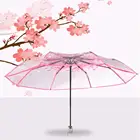 Зонт с цветком вишни, зонтик, складной, непромокаемый, прозрачный, прочный, складной, мини-зонтик 2021