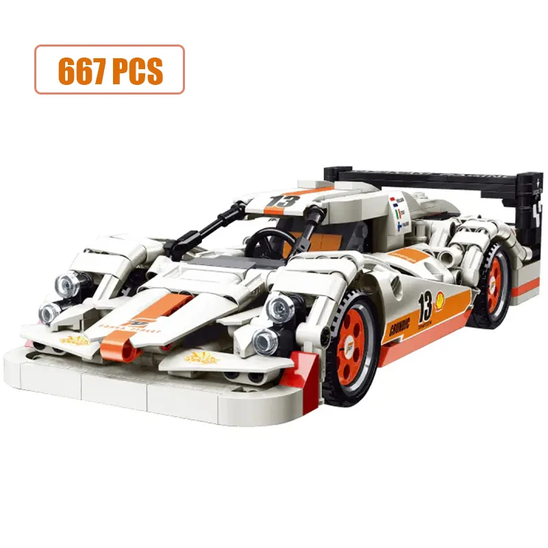 

667PCS MOC Racing Car Model Building Blocks City Vehicle Super Racers Sports Construction Toys Friends