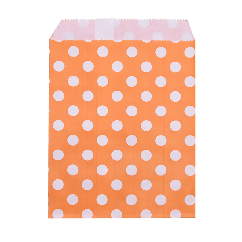 CB09 25/50pcs 18*13cm Kraft Paper Bags Wave Stripe Dot Gift Bag for Wedding Birthday Candy Snack Bag Festival Party Wrapping Supplies - Цвет: CB09