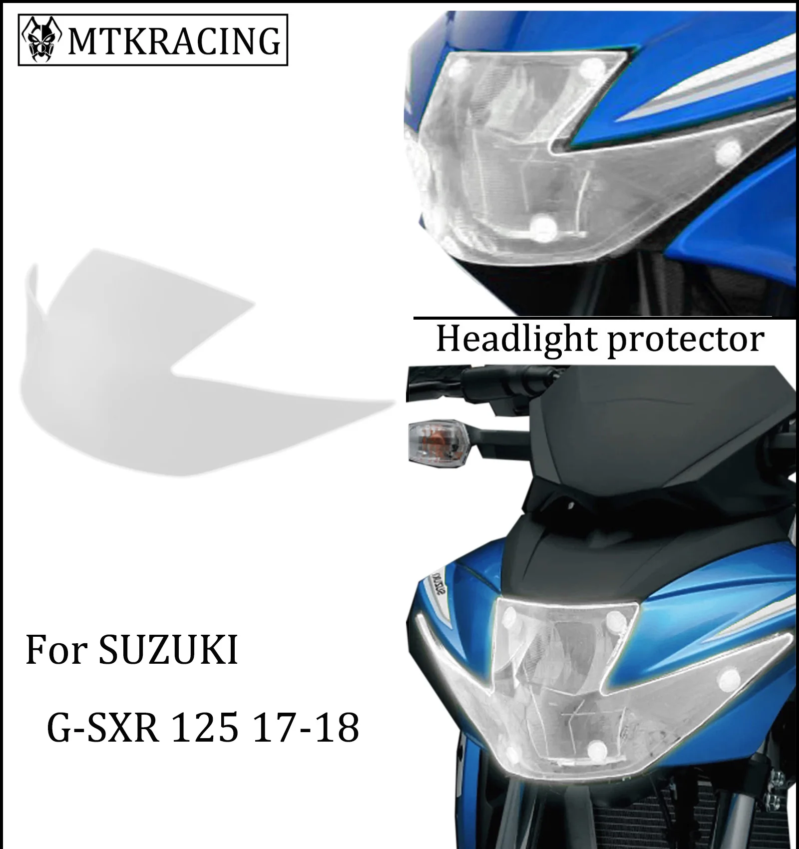 

MTKRACING For SUZUKI GSXR 125 GSXR 150 GSXR125 GSXR150 Headlight Protector Cover Screen Lens 2017-2021