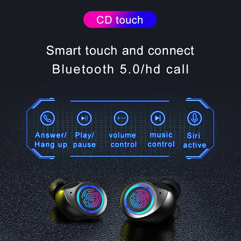 TWS 5 0 Bluetooth наушники со светодиодным дисплеем беспроводные стерео мини-гарнитура
