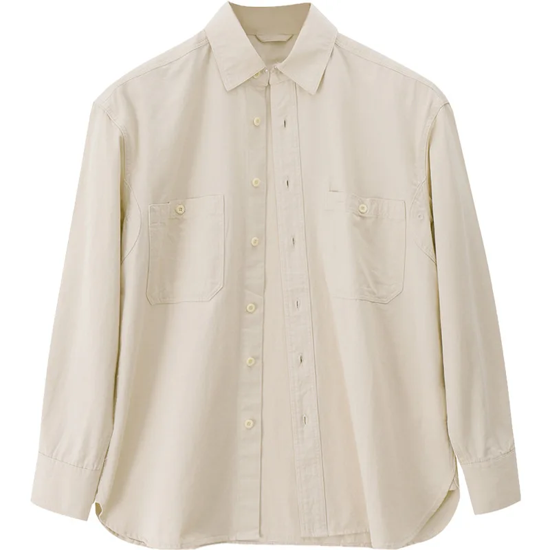 

Apo men's wear | four seasons regular shirt men's loose fitting men's casual business shirt Lapel long sleeve white shirt men's