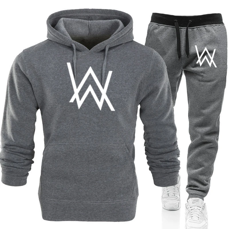 

Men's suit autumn and winter hooded trousers 2-piece set 2021 running hoodie men's brand sweatshirt sports jogging sweatpants