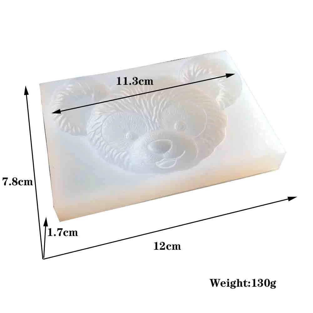 Голова милого медвежонка силиконовая форма зеркальная смола кулон ручная