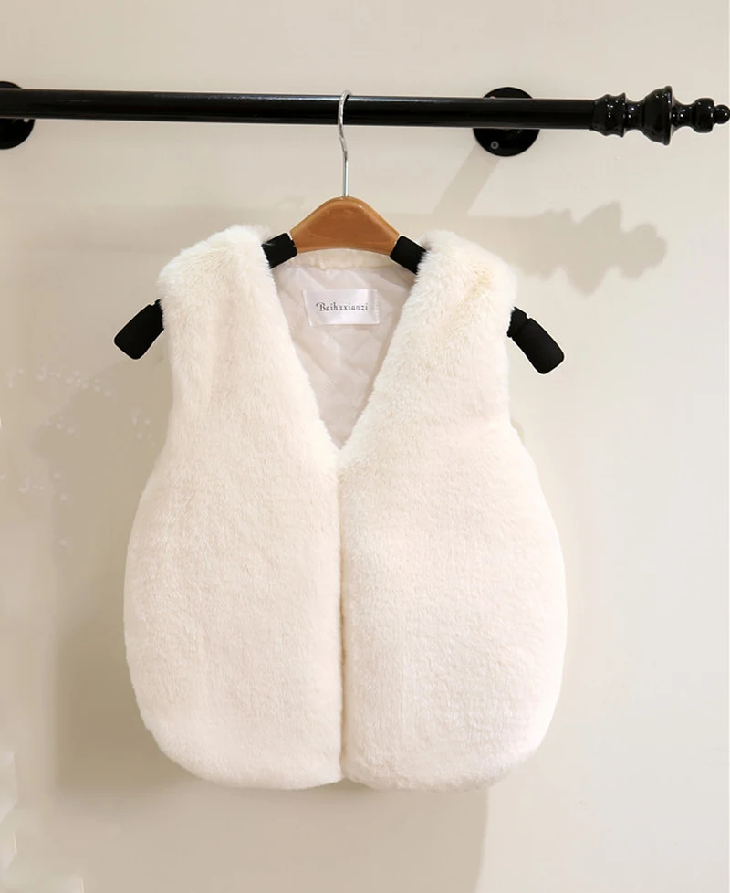 Детский жилет из искусственного меха для девочек пальто без рукавов верхняя