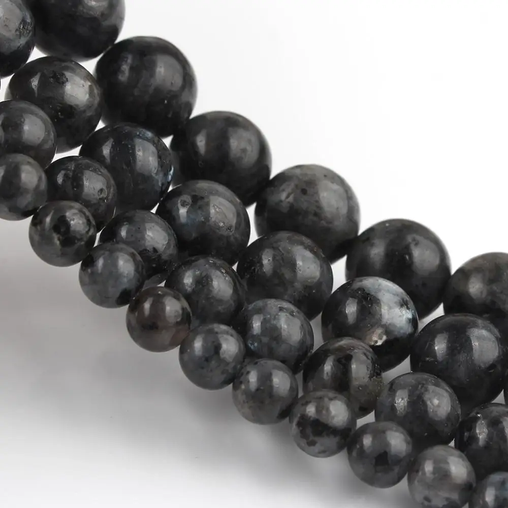 Натуральный Камень Черный Лабрадорит бусины Круглые свободные для изготовления