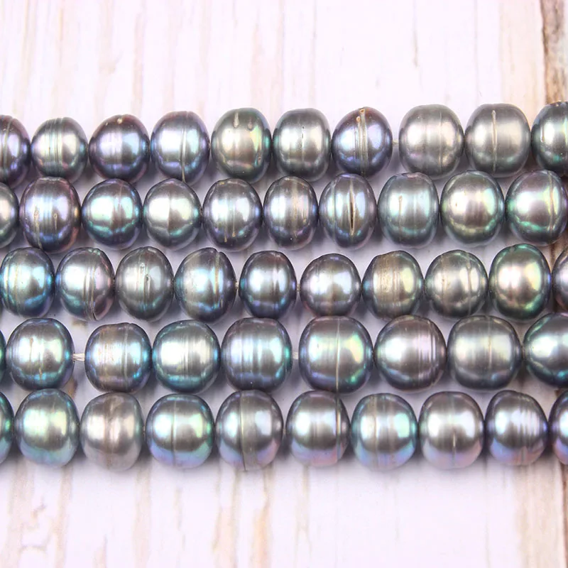 7X8MM Natural Freshwater Pearl for Girl High Quality Irregular Shape Black Pearls for Jewelry Making DIY Women Necklace Bracelet