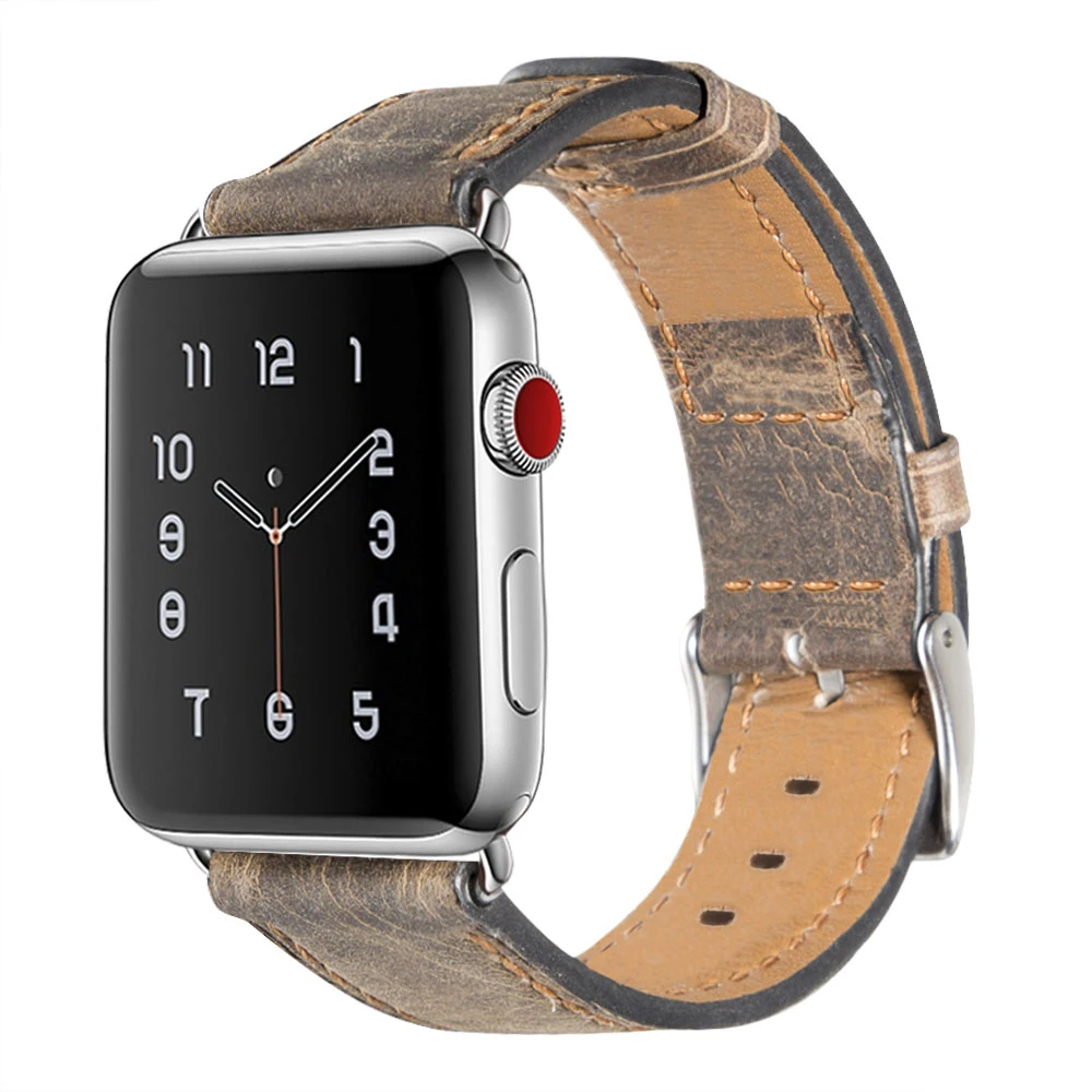 Кожаный ремешок для наручных часов Apple Watch серии 3/2/1/42 38 мм спортивный бесшовный