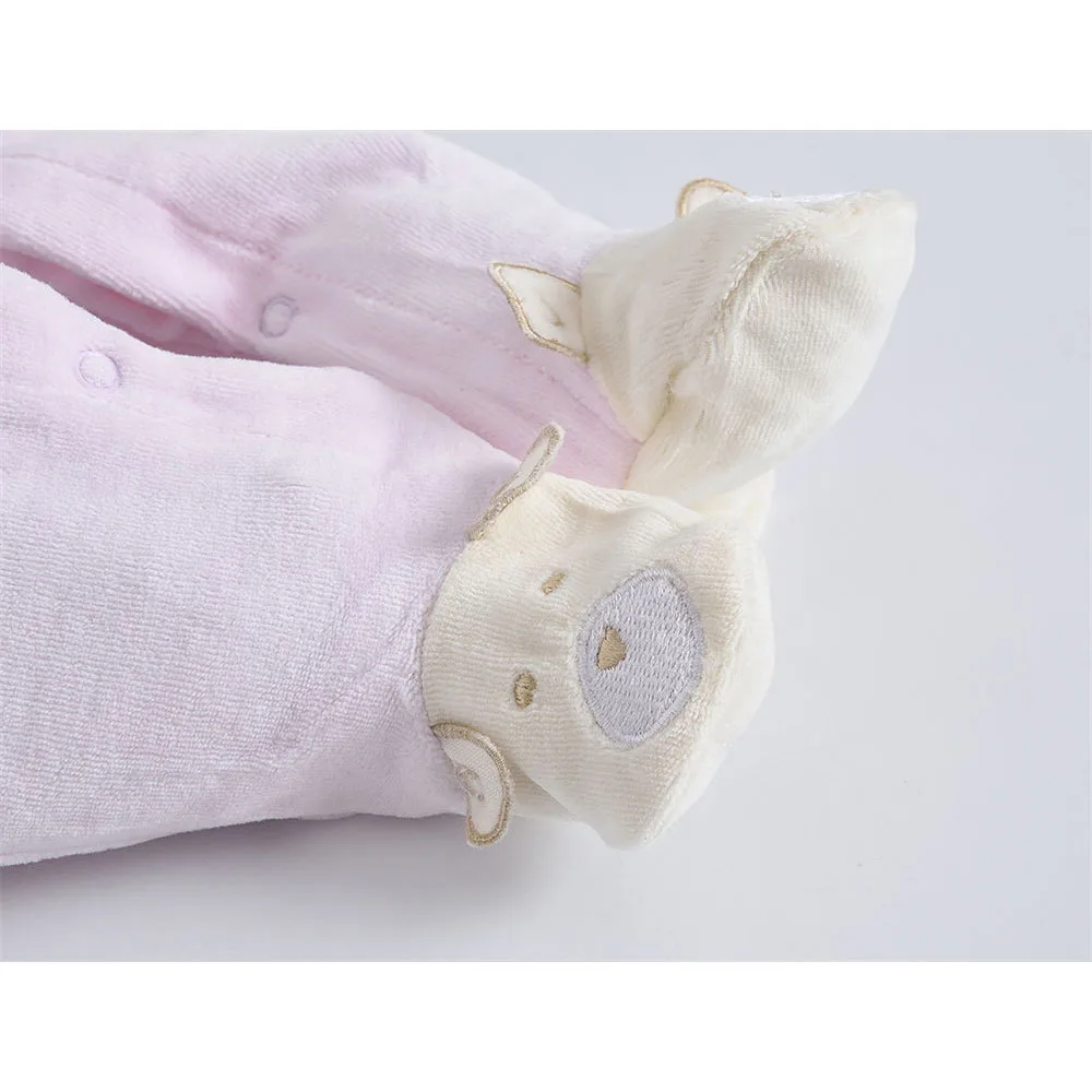 Одежда для малышей новорожденных с рисунком медведя зимняя бархатная одежда